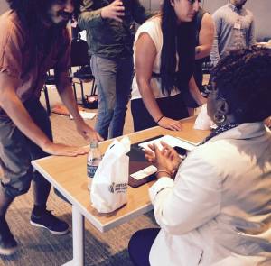 conversing with fellows